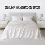 Draps blanc 3 pièces double lit