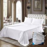 Draps blanc 3 pièces double lit – Image 3